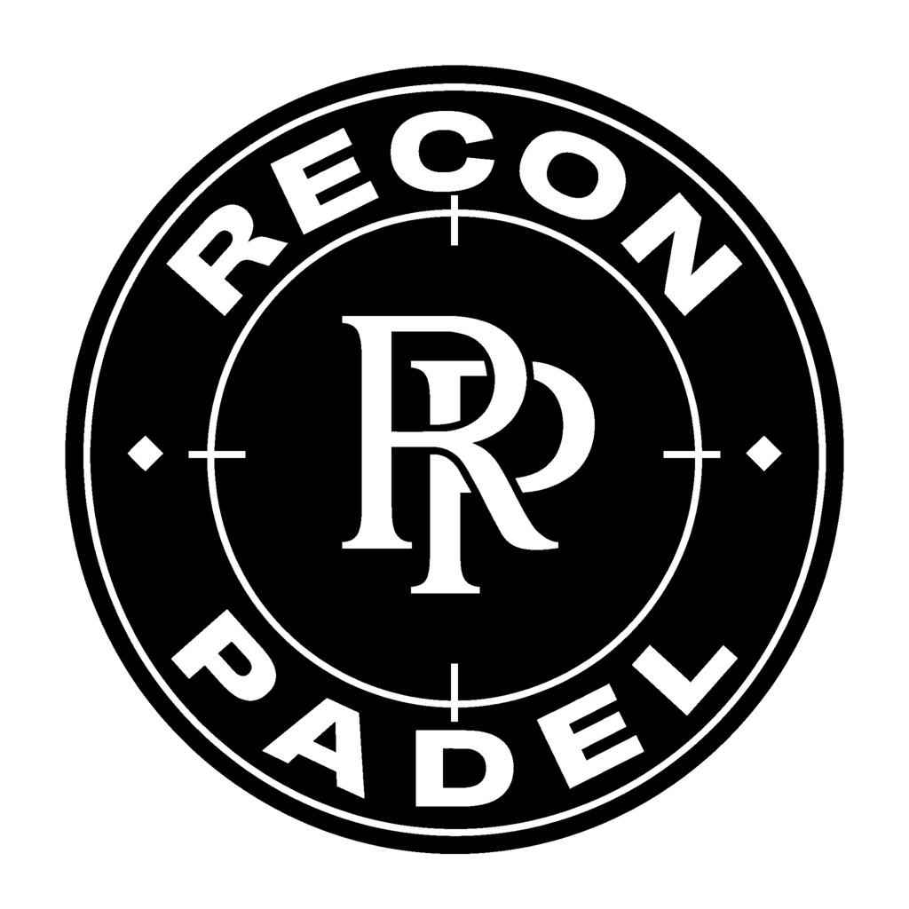 Recon Padel badge, black on white